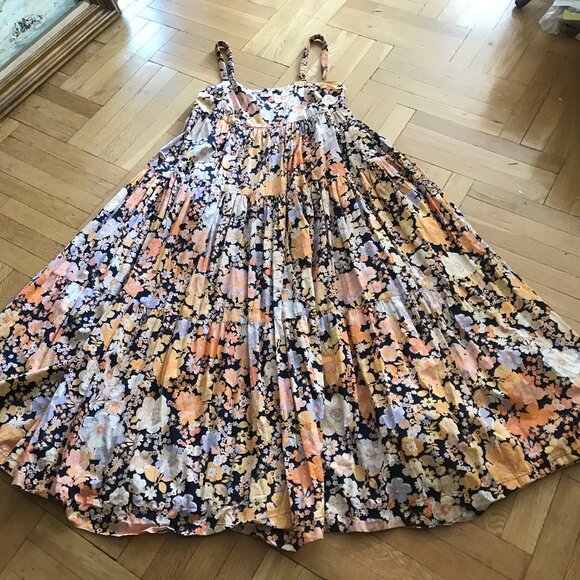 Free People Park Slope Floral Cotton Maxi Dress. OVERSIZED** US M - Picture 6 of 8